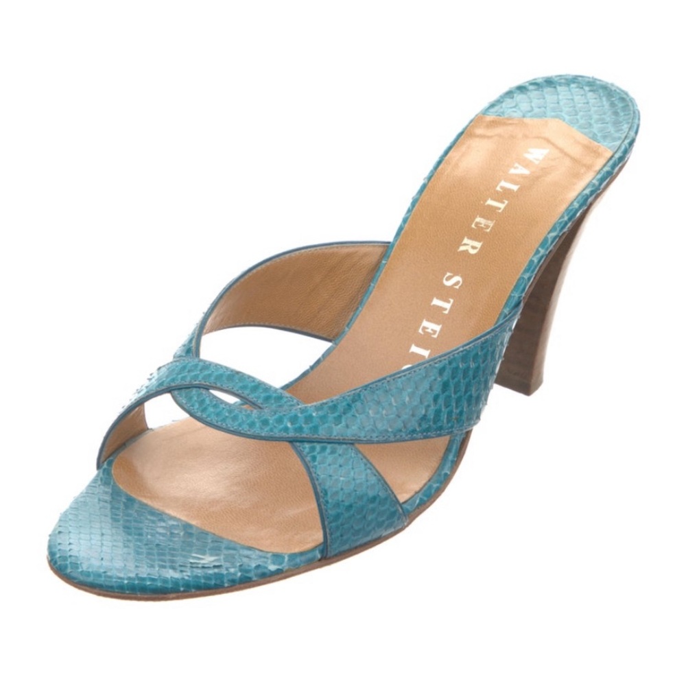 Walter Steiger Turquoise Snakeskin Heels